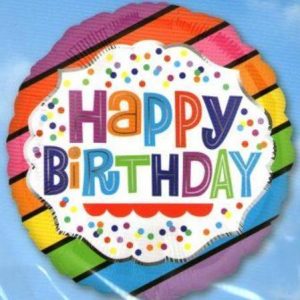 Happy Birthday Bright Stripes Foil Balloon ANA35145