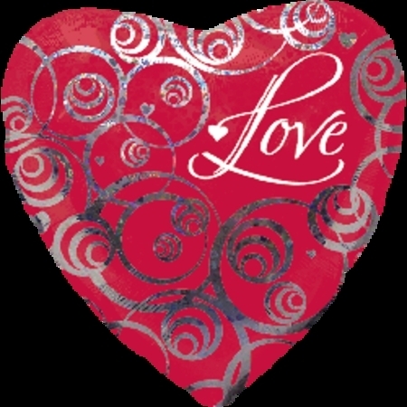 Love Heart Swirls Holographic Foil Balloon ANA25548