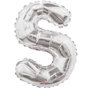 Letter S Silver Foil Shape Balloon S14S