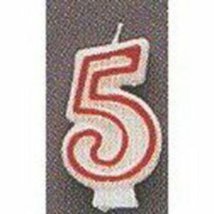 Candle Numeral 5 Red M360-5
