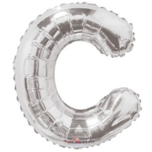 Letter C Silver Foil Shape Balloon C14S