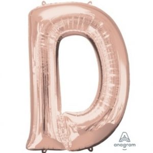 Rose Gold Letter D Supershape Foil Balloon ANA36567