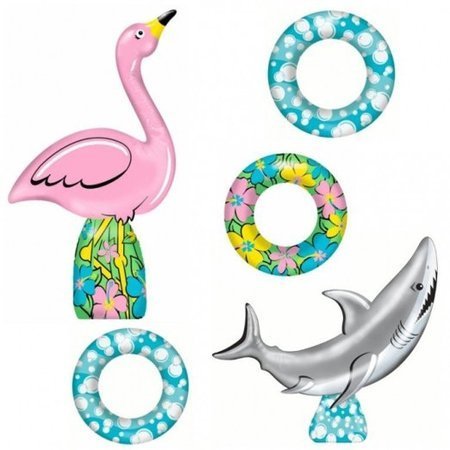Inflatable Flamingo and Shark Ring Toss Game AM391969