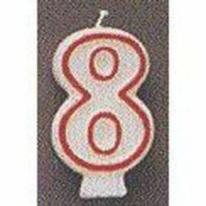 Candle Numeral 8 Red M360-8