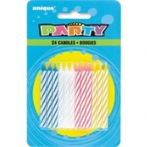 24 Spiral Candles Multi Coloured M1905MC