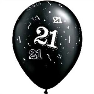 21 Around Onyx Black Latex Balloon Q18552