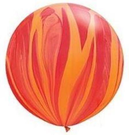 Red Orange Rainbow SuperAgate Round Latex Balloon Q63759