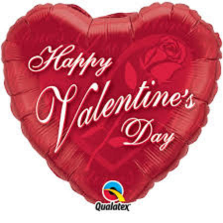 Valentine's Red Rose Heart Foil Balloon Q97489
