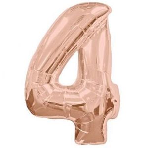Numeral Four Shape Foil Balloon Rose Gold RG4