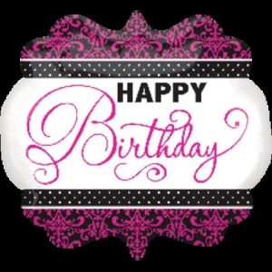 Pink, Black, White Birthday Supershape Foil Balloon ANA30930