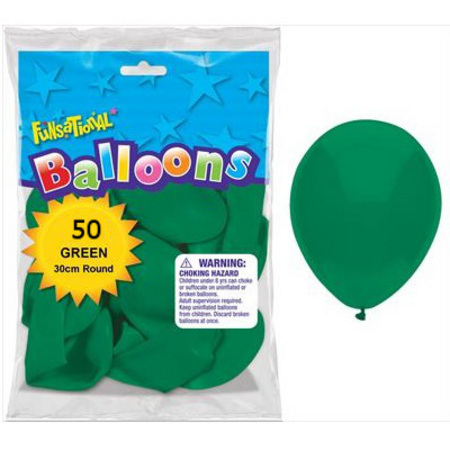 Funsational Green 12 inch (30cm) Latex Balloons 50 Count F50039