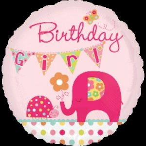 Birthday Girl Pink Elephant Foil Balloon ANA24491