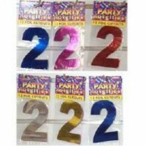 Numeral 2 Foil Cutouts Assorted MFFC-AS2
