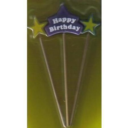 Three Star Pick Candle Happy Birthday AM367960