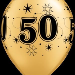 50 Sparkle Around Pearl Gold Latex Balloons Q48713