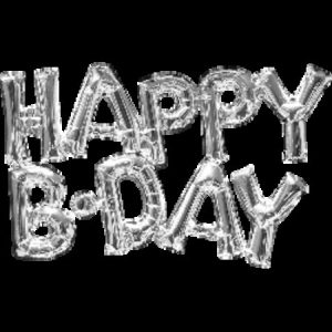 Phrase 'Happy BDAY' Silver Supershape Foil Balloon ANA33095