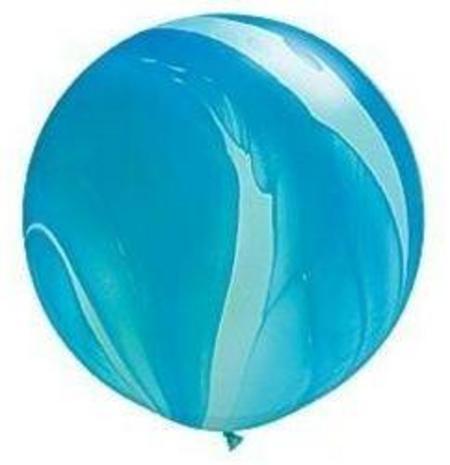 Blue Rainbow SuperAgate Round Latex Balloon Q63756