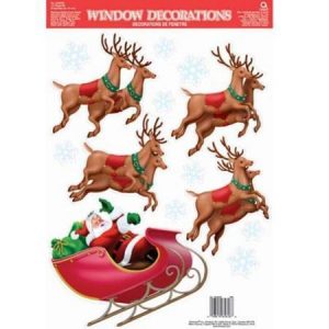 Santa's Sleigh Vinyl Window Decoration AM240229