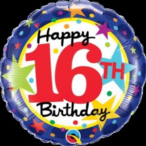 16th Birthday Stars Foil Balloon Q49610