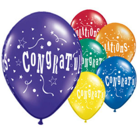 Congratulations Stars Assorted Latex Balloon Q87081