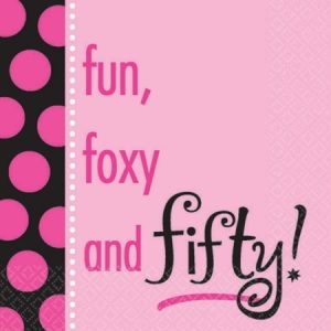 Fun, Foxy and Fifty! Beverage Napkins AM5044233