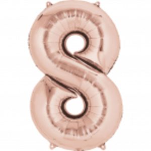 Rose Gold Helium Saver Numeral 8 Supershape Foil Balloon ANA36219