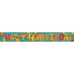 4th Birthday Foil Banner M90042