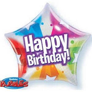 Birthday Stars & Dot Patterns Single Bubble Balloon Q13758