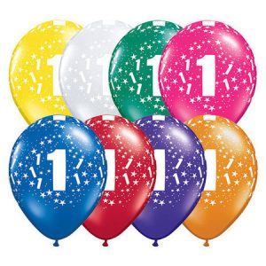 Numeral 1 Stars Around Jewel Assortment Latex Balloon Q40433