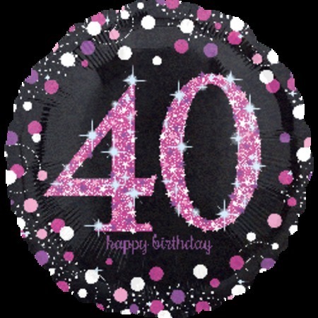 Pink Celebration 40 Holographic Foil Balloon ANA33786