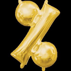Symbol % Gold Minishape Foil Balloon ANA33071