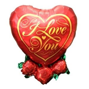 I Love You Heart with Roses Suupershape Foil Balloon ANA47866