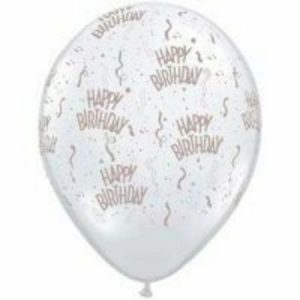 Birthday Around Diamond Clear 5 inch (12cm) Latex Balloon Q16370