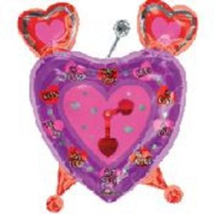 Valentine's Love Clock 27 in (68cm) Supershape Foil Balloon ANA10434