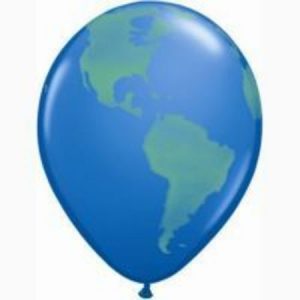 Globe Spray Decorated Dark Blue Latex Balloon Q37080
