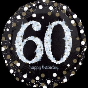 Sparkling Birthday 60 Jumbo 28 inch (71cm) Holographic Foil Balloon ANA32138