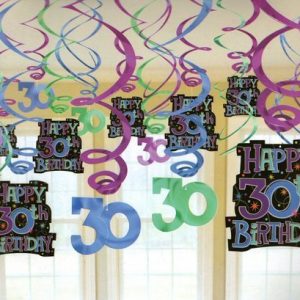 Happy 30th Birthday Swirl Decorations AM678030