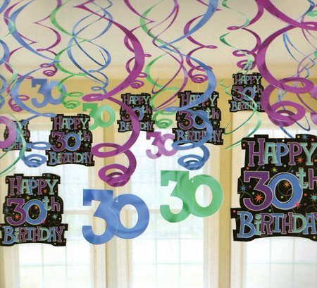 Happy 30th Birthday Swirl Decorations AM678030