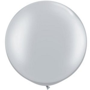 Silver Metallic 30 inch Latex Balloon Q38402