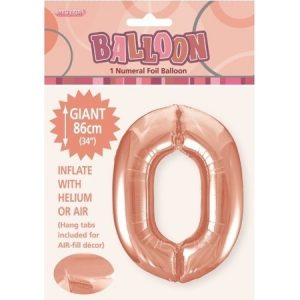 Rose Gold Numeral 0 Foil Shape Balloon M50640