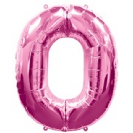 Magenta Numeral Zero Number Shape Foil Balloon Q30551