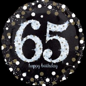 Sparkling Birthday 65 Holographic Foil Balloon ANA32133
