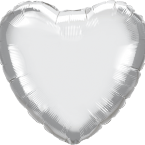 Chrome Silver 18 inch (46cm) Heart Shape Foil Balloon Q90034