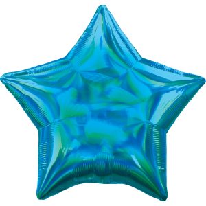 Cyan Iridescent Holographic Star Shape Foil Balloon ANA39268