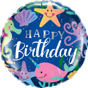 Happy Birthday Fun Under The Sea 18 inch (45cm) Foil Balloon Q87998