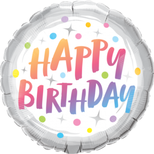 Happy Birthday Rainbow Dots 18 inch (45cm) Foil Balloon Q87992