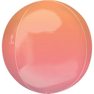Ombré Red & Orange Orbz Ultrashape Foil Balloon ANA39847 (1 Piece)