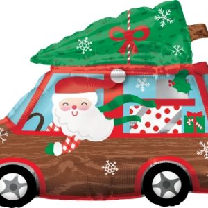 Santa Holiday Wagon Junior Shape Foil Balloon ANA38307