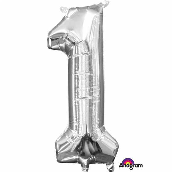 Silver Number 1 Numeral Shape Foil Balloon ANA3307611