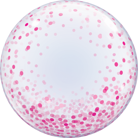 Pink Confetti Dots Deco 24 inch (61 cm) Bubble Balloon Q57790
